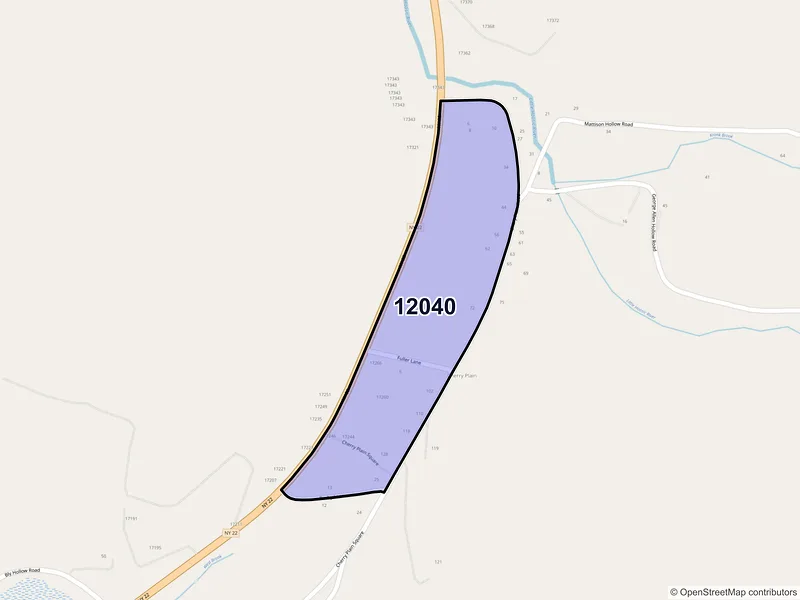 Map of Cherry Plain, New York and ZIP codes