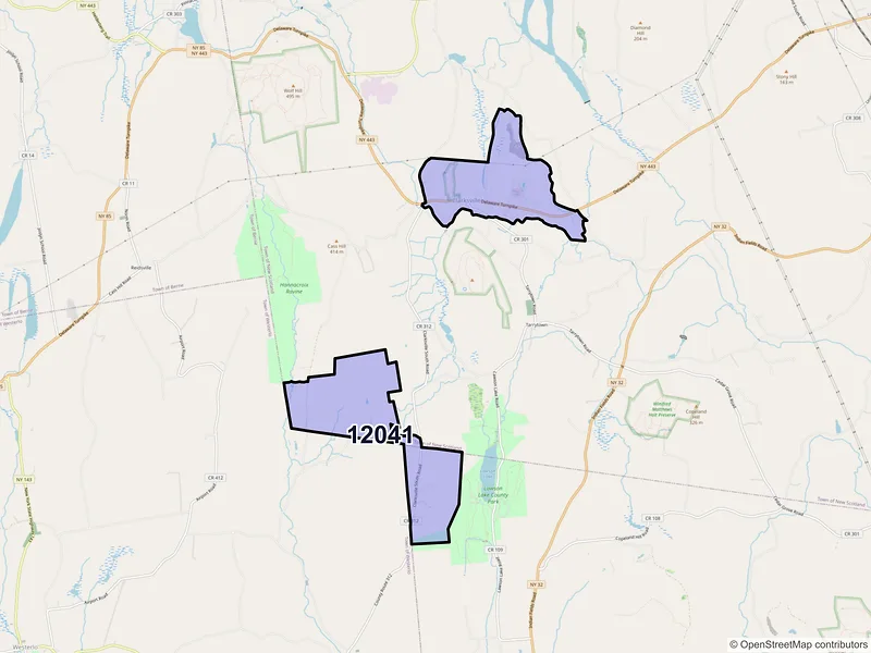 Map of ZIP Code 12041 — Clarksville, NY