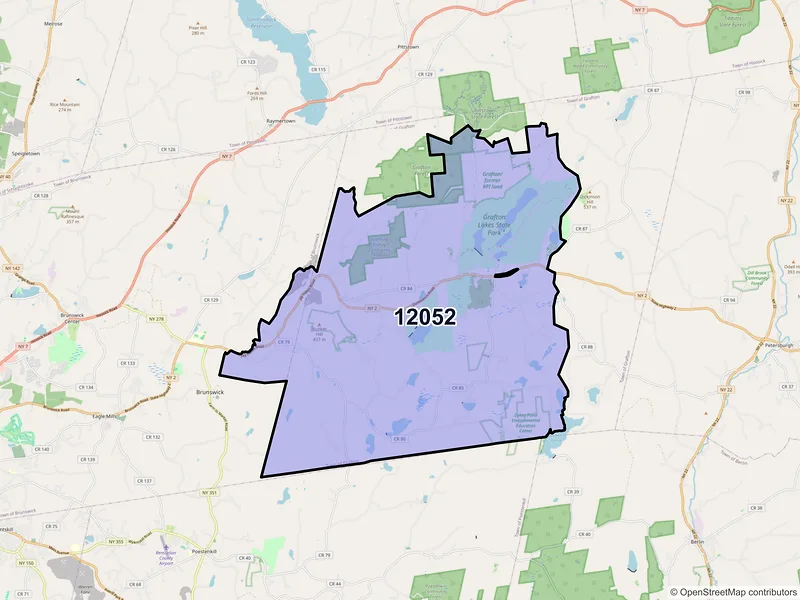 Map of ZIP Code 12052 — Cropseyville, NY
