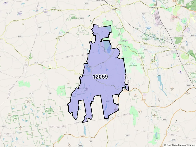 Map of ZIP Code 12059 — East Berne, NY