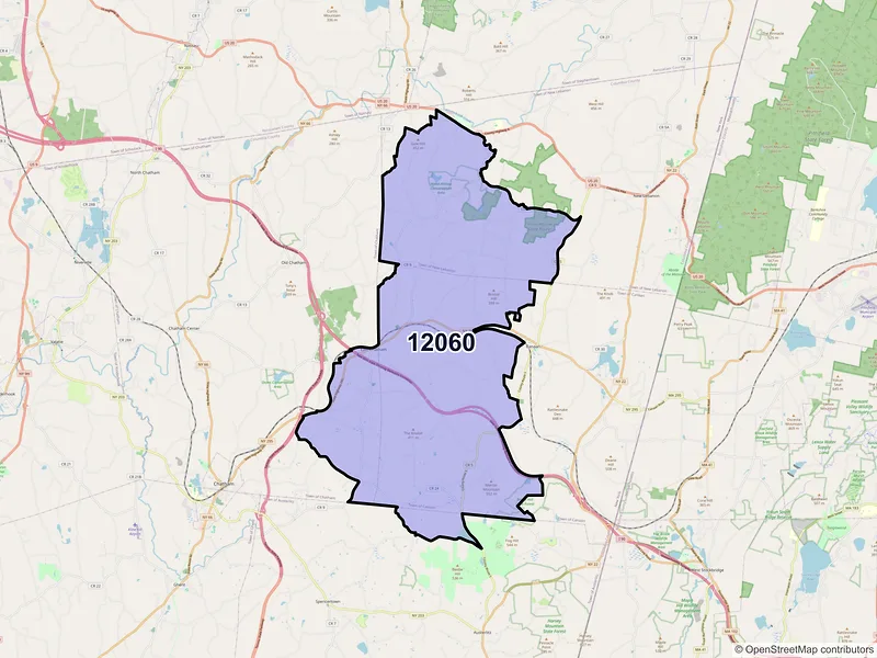 Map of ZIP Code 12060 — East Chatham, NY