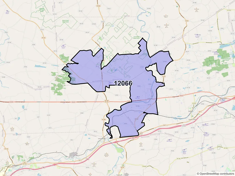 Map of Esperance, New York and ZIP codes