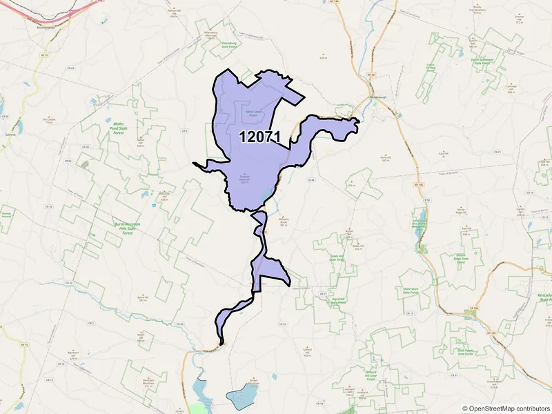 Map of ZIP Code 12071 — Fultonham, NY