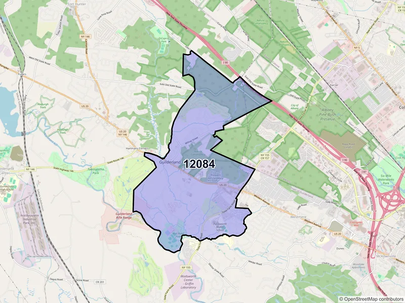 Map of ZIP Code 12084 — Guilderland, NY