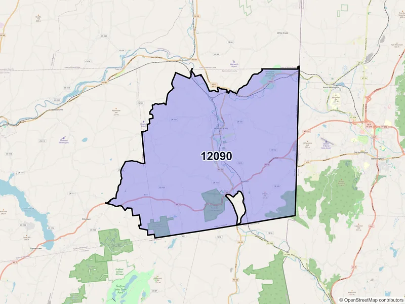 Map of ZIP Code 12090 — Hoosick Falls, NY