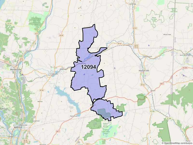 Map of ZIP Code 12094 — Johnsonville, NY