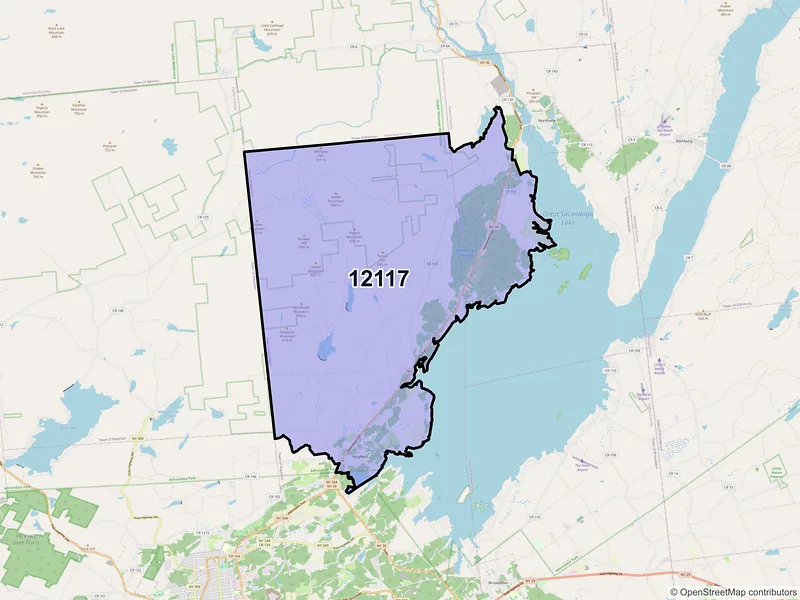 Map of ZIP Code 12117 — Mayfield, NY