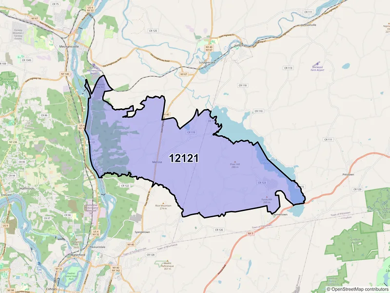 Map of ZIP Code 12121 — Melrose, NY