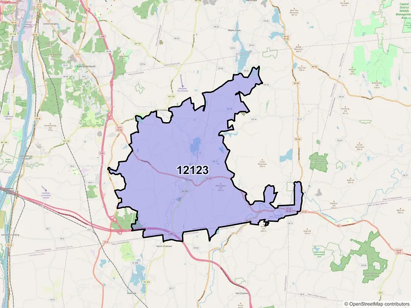 Map of ZIP Code 12123 — Nassau, NY