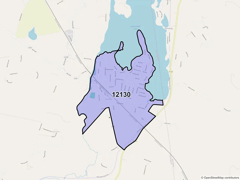 Map of Niverville, New York and ZIP codes