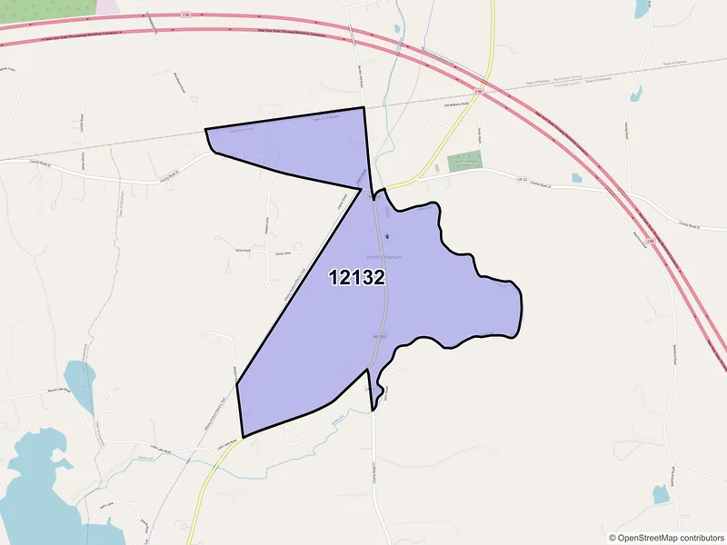 Map of North Chatham, New York and ZIP codes