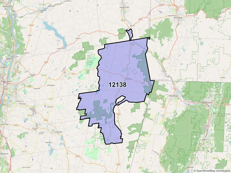Map of ZIP Code 12138 — Petersburg, NY