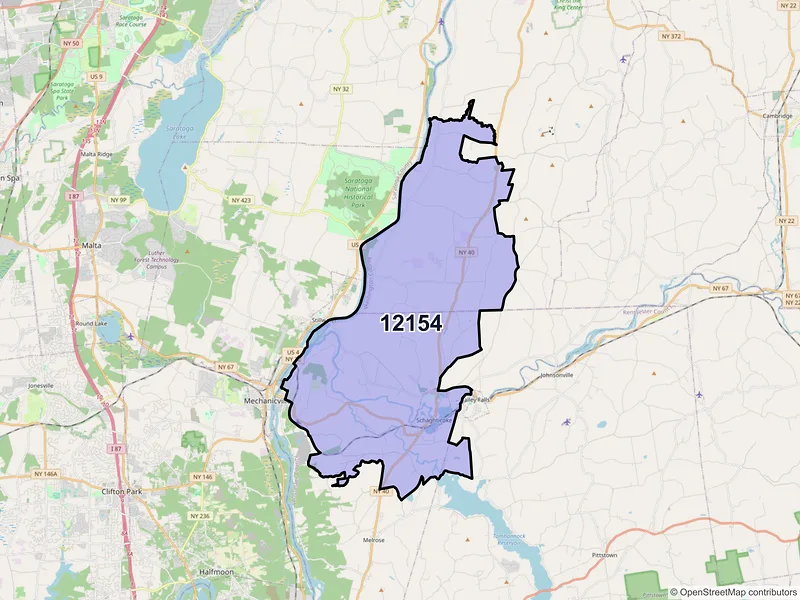 Map of ZIP Code 12154 — Schaghticoke, NY