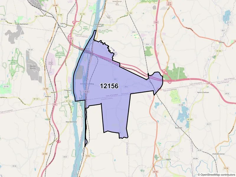 Map of ZIP Code 12156 — Schodack Landing, NY
