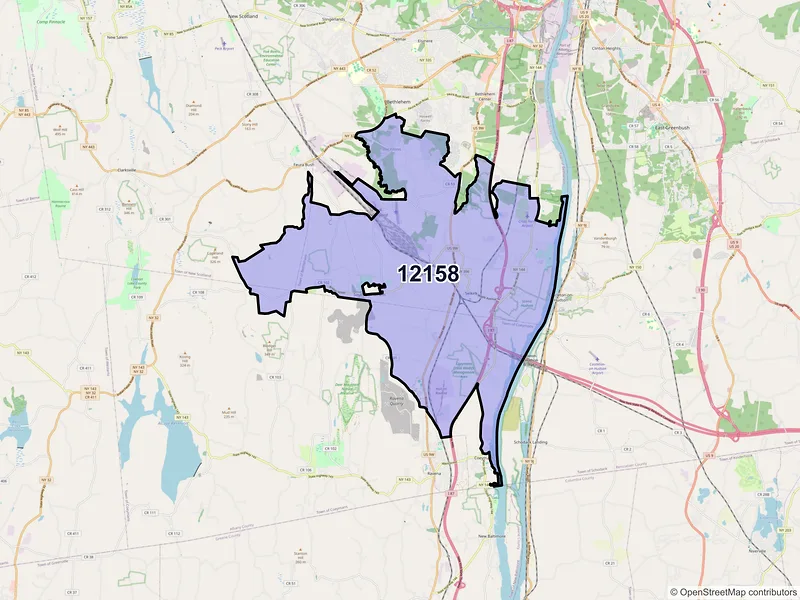 Map of ZIP Code 12158 — Selkirk, NY