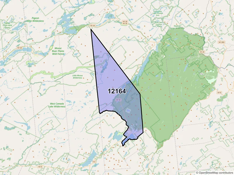 Map of Speculator, New York and ZIP codes