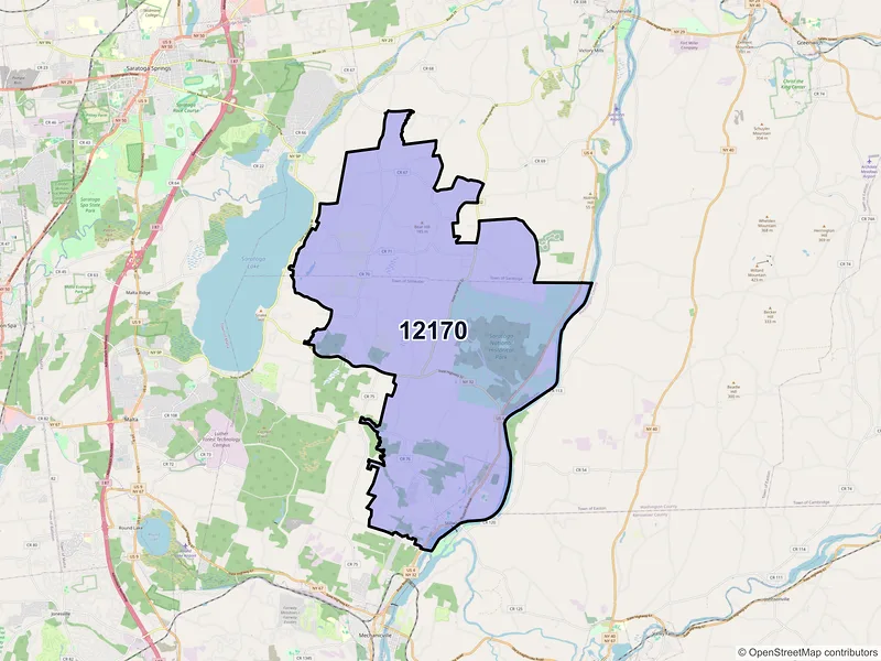 Map of ZIP Code 12170 — Stillwater, NY