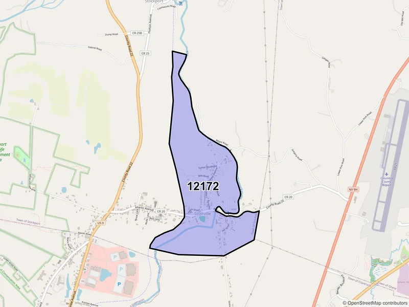 Map of Stottville, New York and ZIP codes