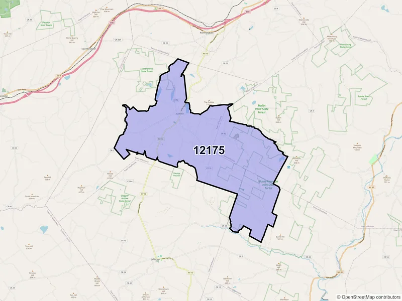 Map of ZIP Code 12175 — Summit, NY