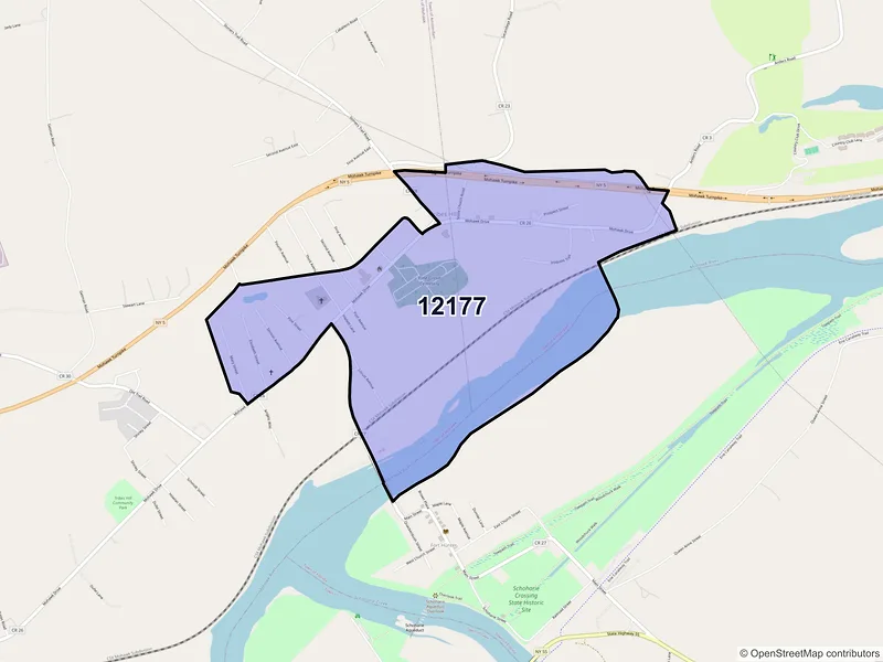 Map of Tribes Hill, New York and ZIP codes