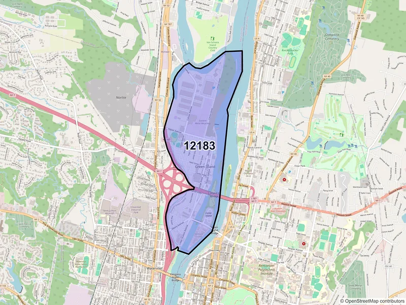 Map of ZIP Code 12183 — Troy, NY