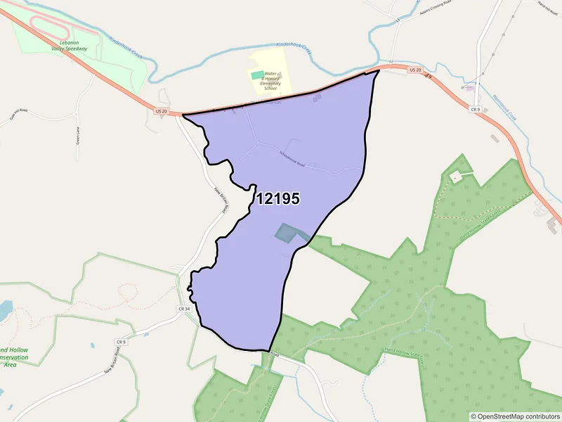 Map of West Lebanon, New York and ZIP codes