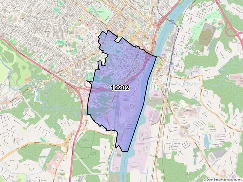 Map of ZIP Code 12202 — Albany, NY