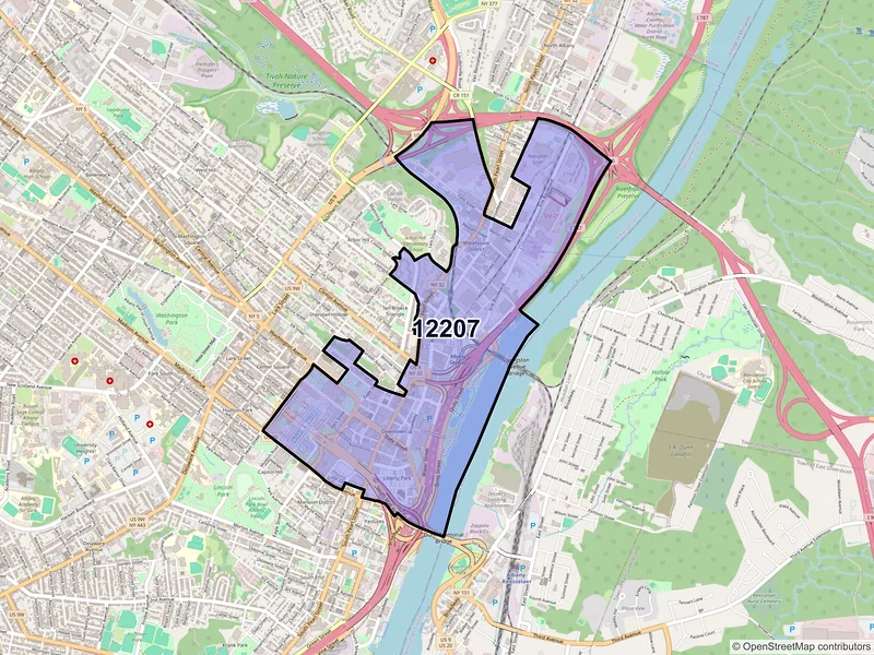 Map of ZIP Code 12207 — Albany, NY