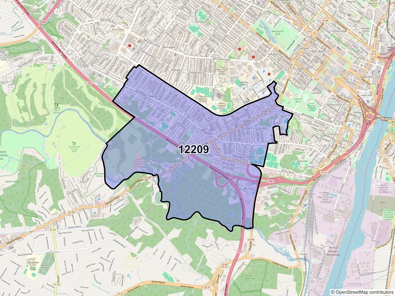 Map of ZIP Code 12209 — Albany, NY