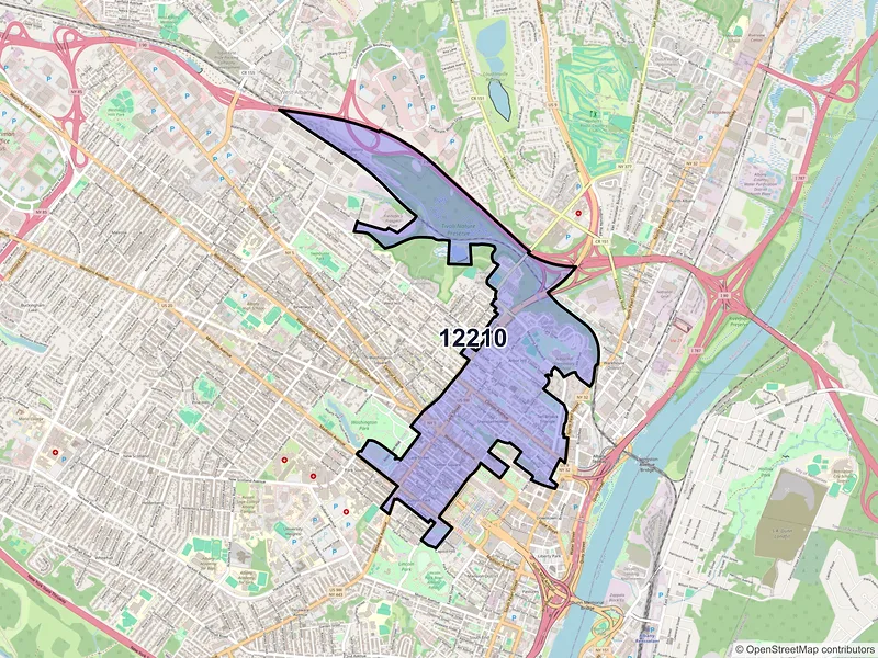 Map of ZIP Code 12210 — Albany, NY