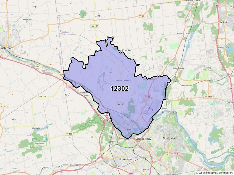 Map of ZIP Code 12302 — Schenectady, NY