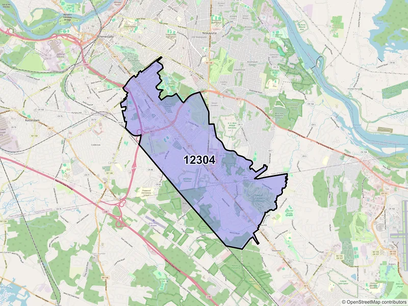 Map of ZIP Code 12304 — Schenectady, NY