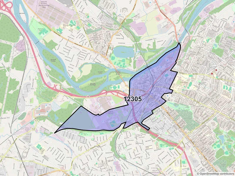 Map of ZIP Code 12305 — Schenectady, NY