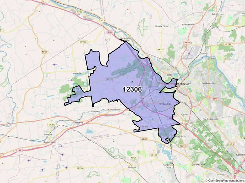 Map of ZIP Code 12306 — Schenectady, NY