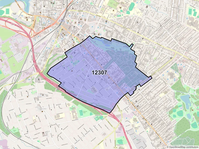 Map of ZIP Code 12307 — Schenectady, NY