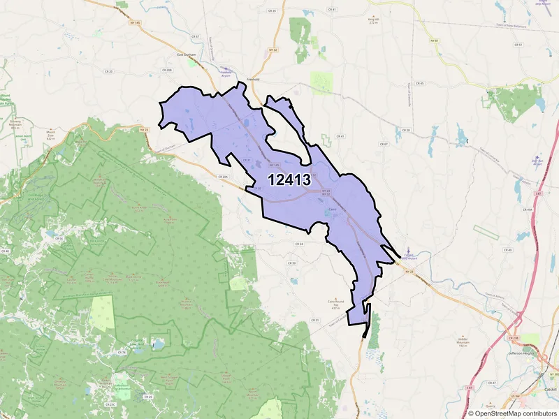 Map of ZIP Code 12413 — Cairo, NY