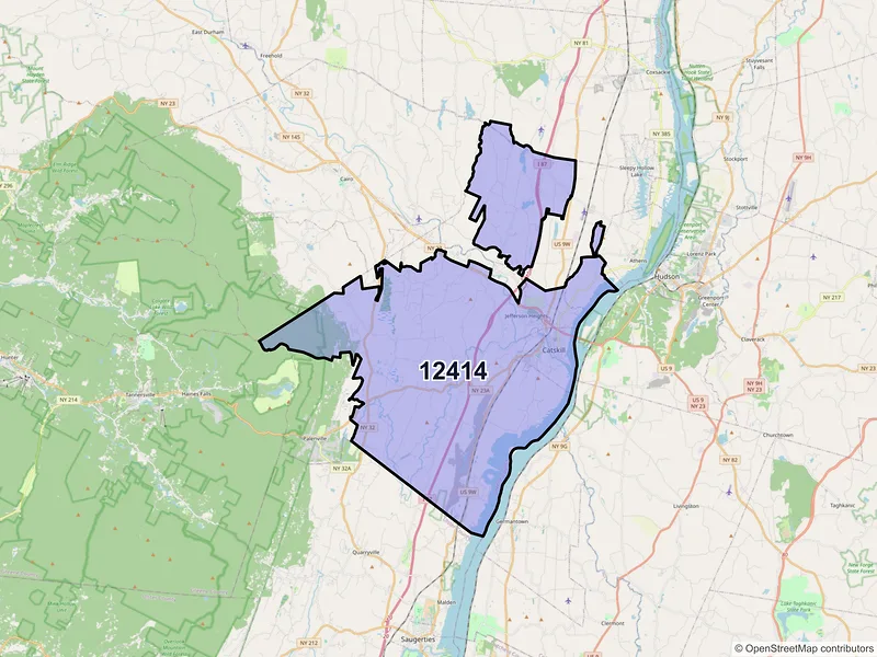 Map of ZIP Code 12414 — Catskill, NY