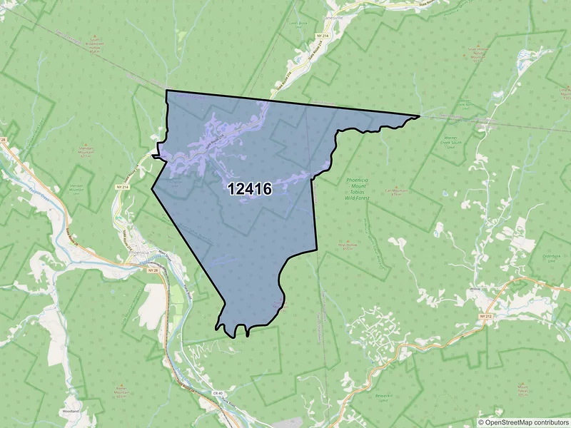 Map of ZIP Code 12416 — Chichester, NY