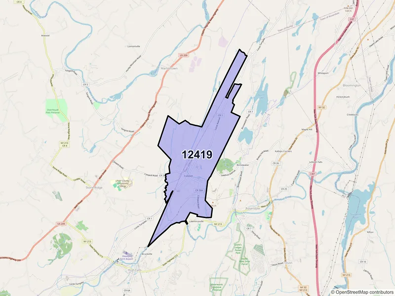 Map of ZIP Code 12419 — Cottekill, NY