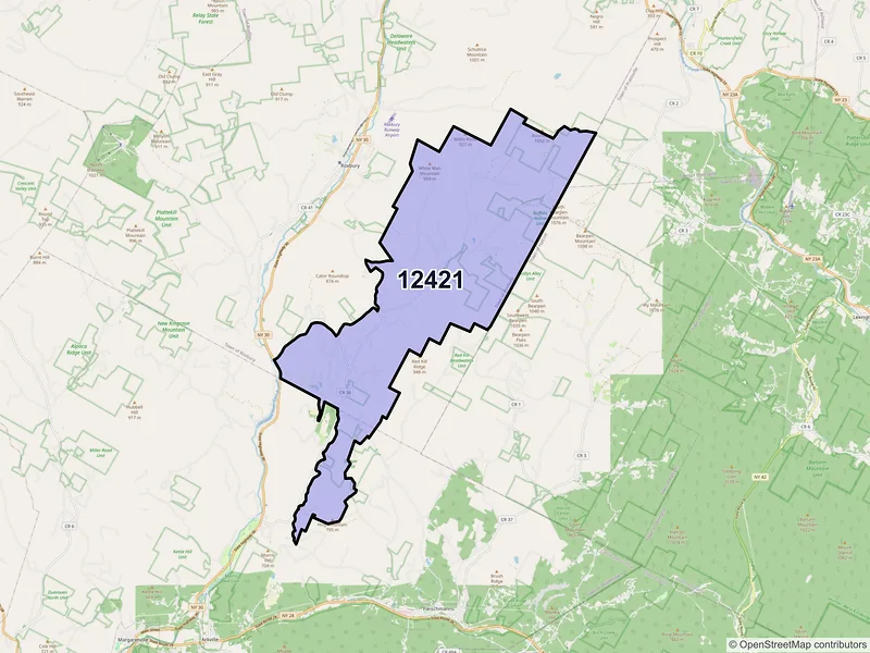 Map of ZIP Code 12421 — Denver, NY