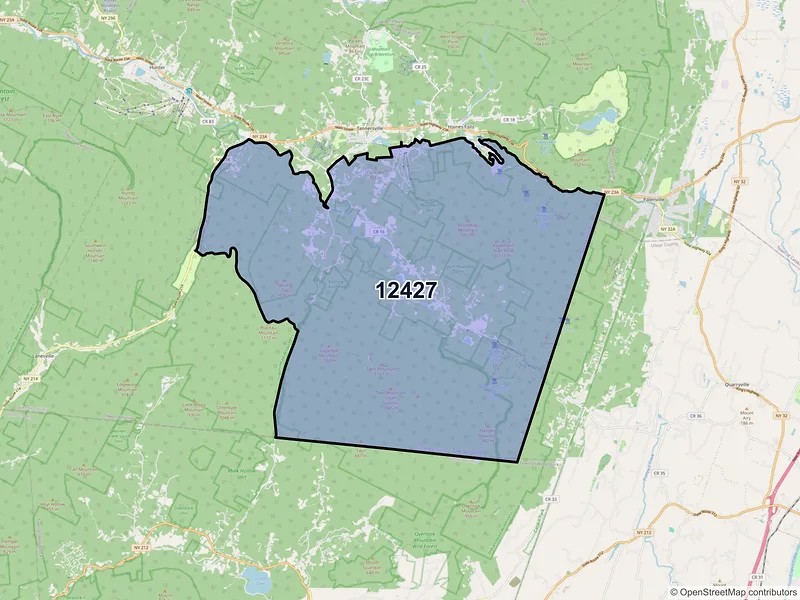 Map of ZIP Code 12427 — Elka Park, NY