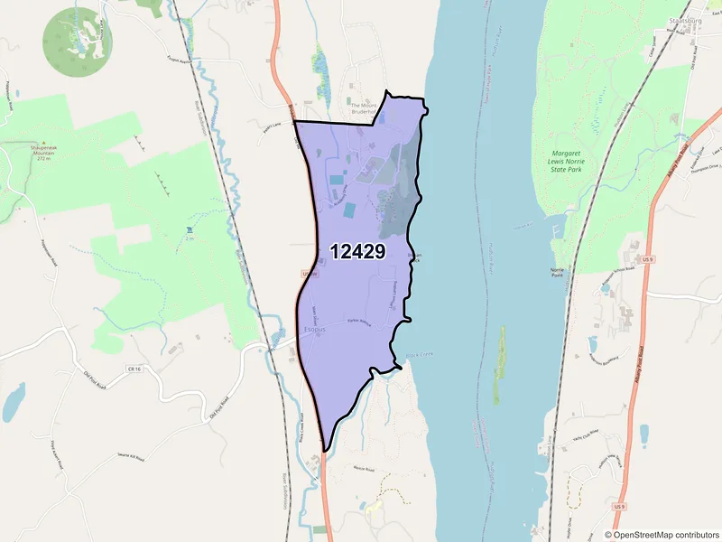 Map of Esopus, New York and ZIP codes