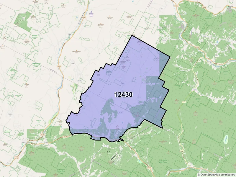 Map of ZIP Code 12430 — Fleischmanns, NY