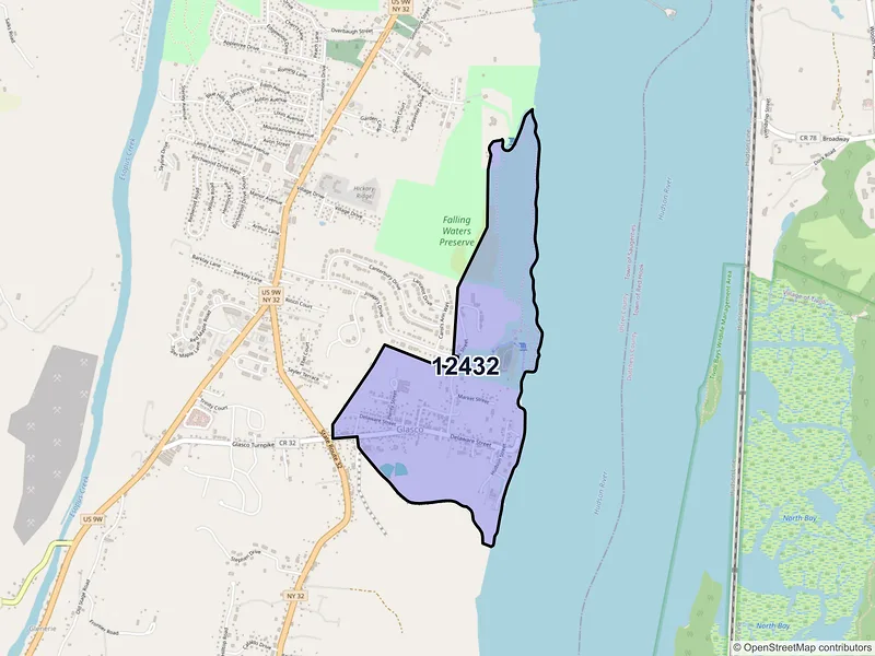 Map of Glasco, New York and ZIP codes