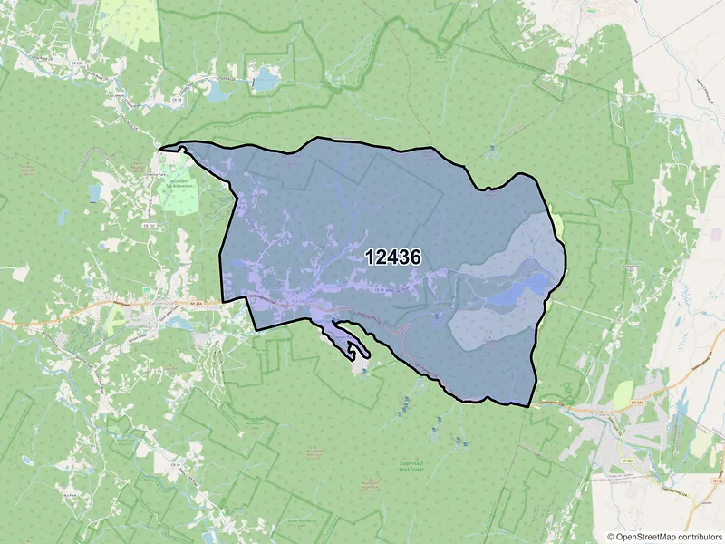 Map of Haines Falls, New York and ZIP codes