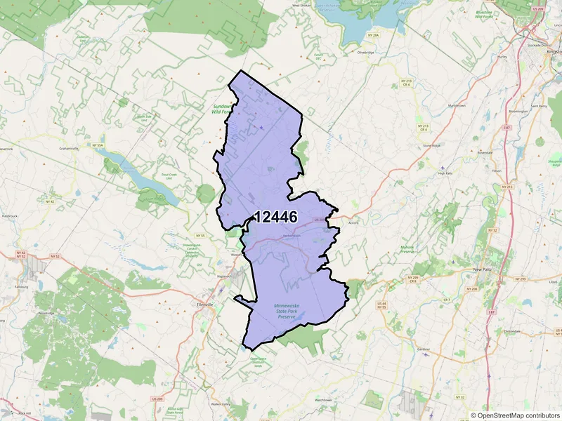 Map of ZIP Code 12446 — Kerhonkson, NY