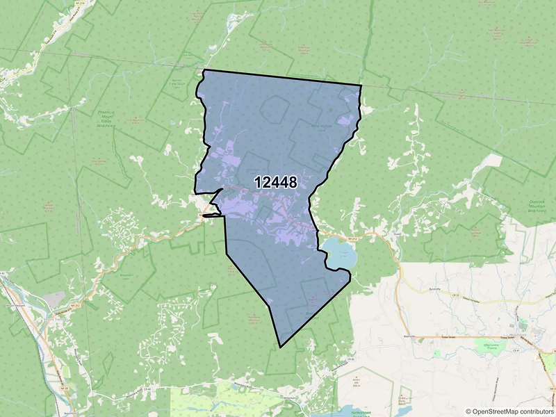 Map of ZIP Code 12448 — Lake Hill, NY