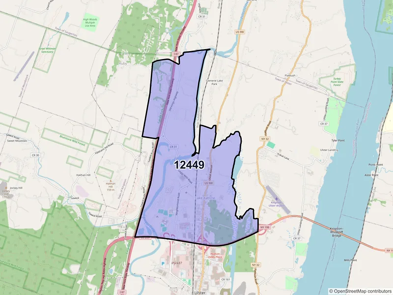 Map of ZIP Code 12449 — Lake Katrine, NY