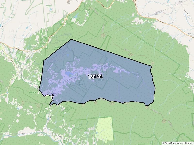Map of Maplecrest, New York and ZIP codes