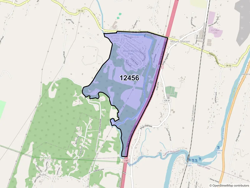 Map of ZIP Code 12456 — Mount Marion, NY
